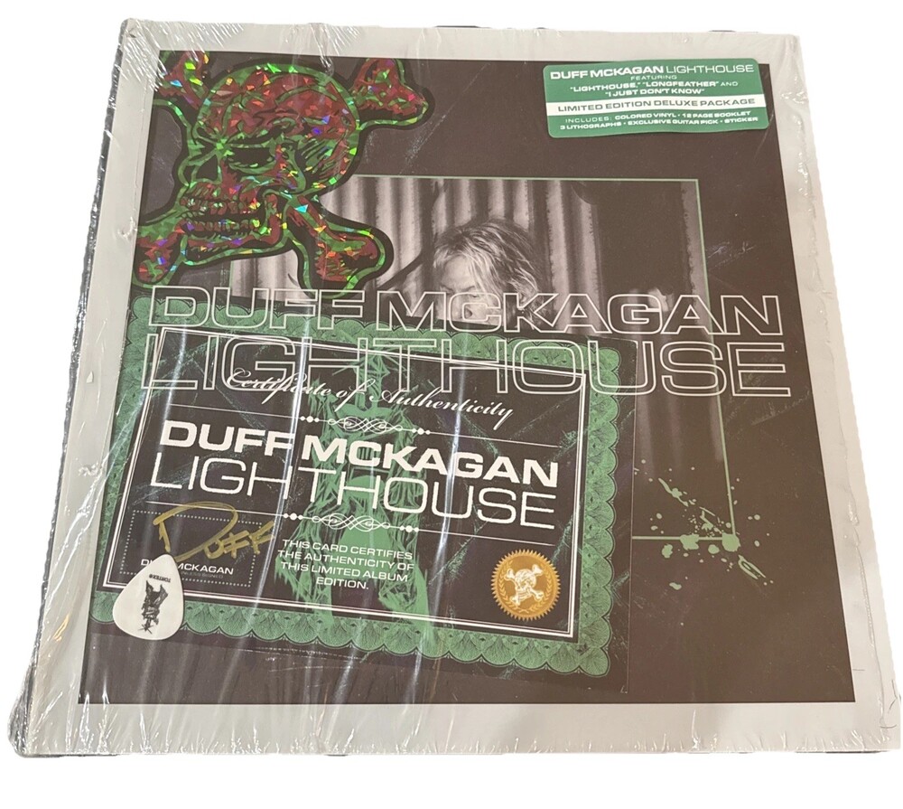 Duff McKagan Lighthouse GREEN VINYL LP /300 SIGNED COA Limited Guns N Roses
